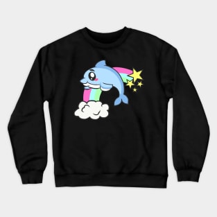 cute dolphin design whale fish animal welfare dolphin Crewneck Sweatshirt